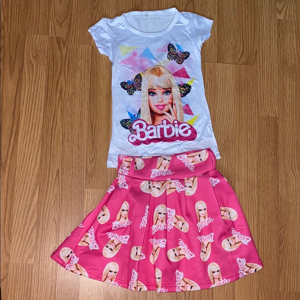 Barbie Graphic Tee and Skirt Set
